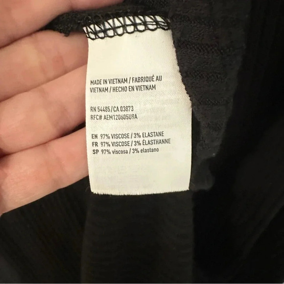 American Eagle Women’s Black Sleeveless Ribbed Dress with Keyhole Back Sz M GUC - Picture 6 of 9